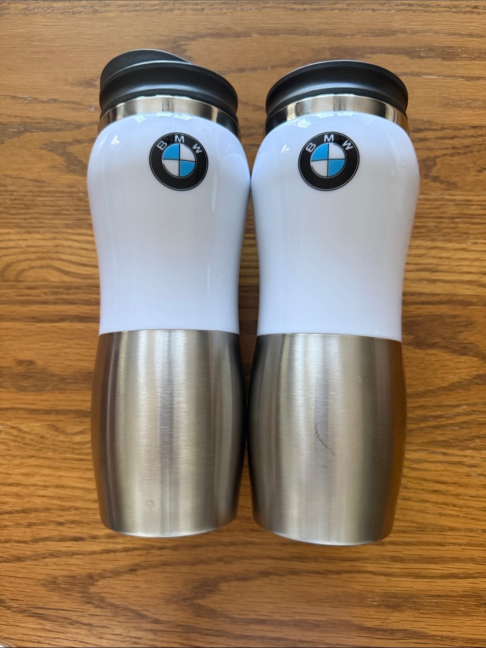 BMW logo Set of 2 stainless steel water /bottles